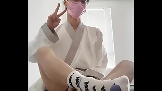 asian hanfu sissy femboy twink uninspiring socks kneeling anal and huge cumshot